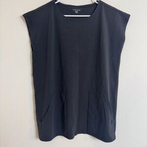 Eileen fisher sleeveless boxy fit grey tunic top